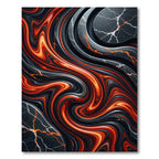 Crimson Marble Swirl Abstract Rug