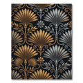 Elegant Gold and Silver Art Deco Palm Rug