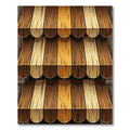 Rustic Earthy Toned Vertical Wood Slat Rug