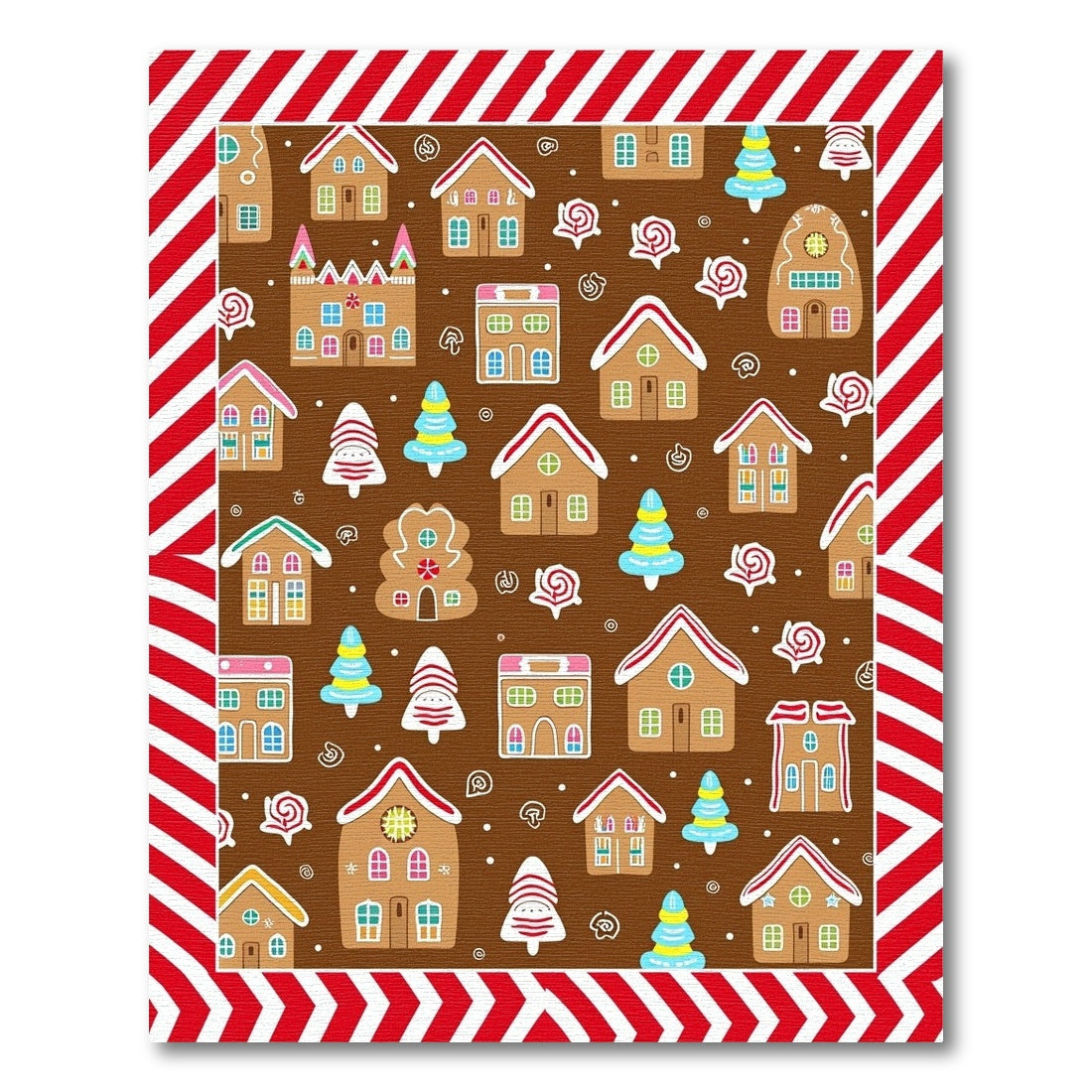 Sweet Gingerbread Village Christmas Houses Rug