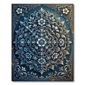 Ornate Azure Floral Medallion Rug