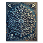 Ornate Azure Floral Medallion Rug