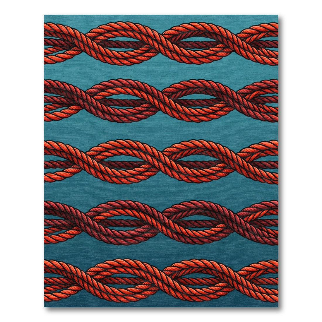 Crimson Braided Rope Pattern Rug