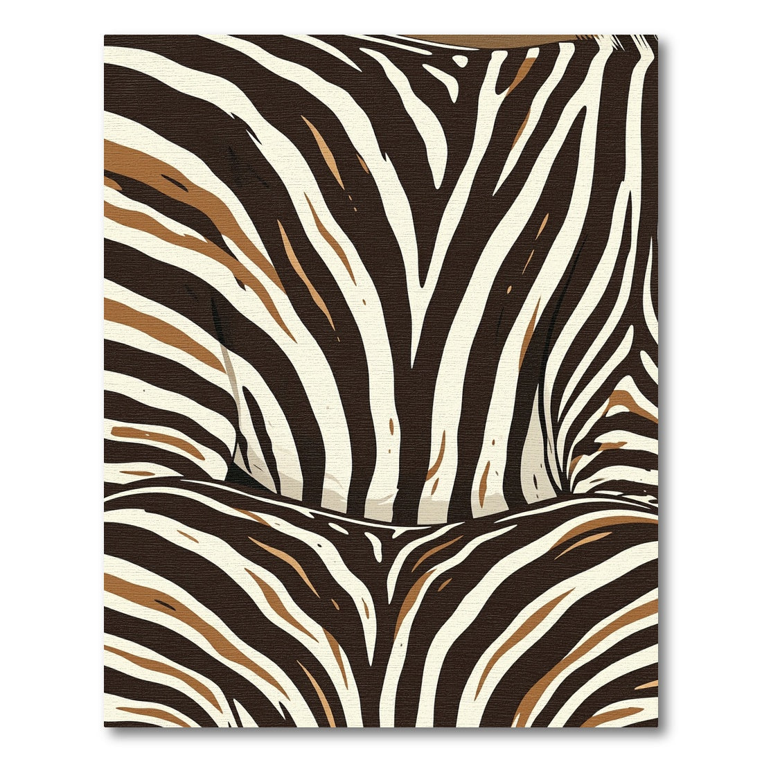 Abstract Zebra Stripe Earth Tone Area Rug