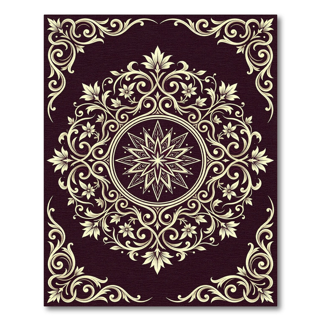 Intricate Cream Botanical Swirls Rug