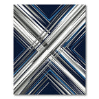 Modern Navy Blue Sharp Diagonal Lines Rug