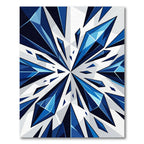 Geometric Blue Crystal Shard Abstract Rug