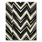 Sharp Zigzag Black Cream Gray Lines Rug