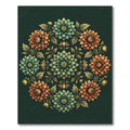 Emerald and Copper Floral Medallion Rug