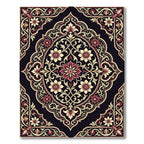 Crimson Gold Floral Court Rug