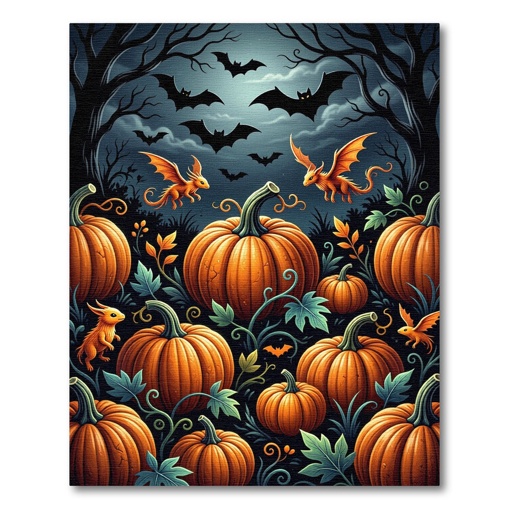 Enchanted Pumpkin Patch and Dragon Folk Rug