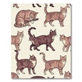 Playful Beige Tabby Cat Illustration Rug