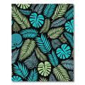 Tropical Fern Leaf Teal Green Rug