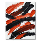 Bold Black and Red Abstract Stroke Rug
