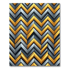 Metallic Gold Gray Chevron Geometric Rug