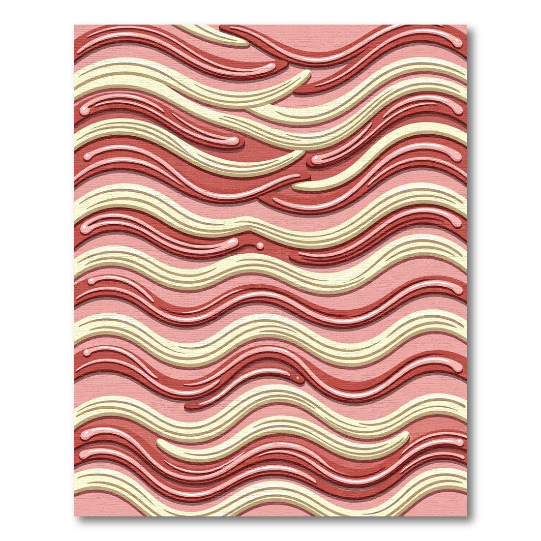 Crimson Creamy Swirl Ribbon Rug