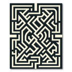 Monochromatic Maze Geometric Illusion Rug