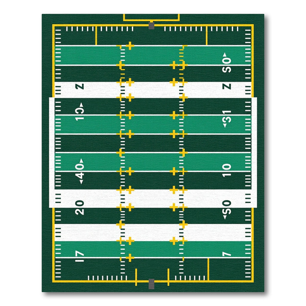 Graphic Green Athletic Field Grid Rug