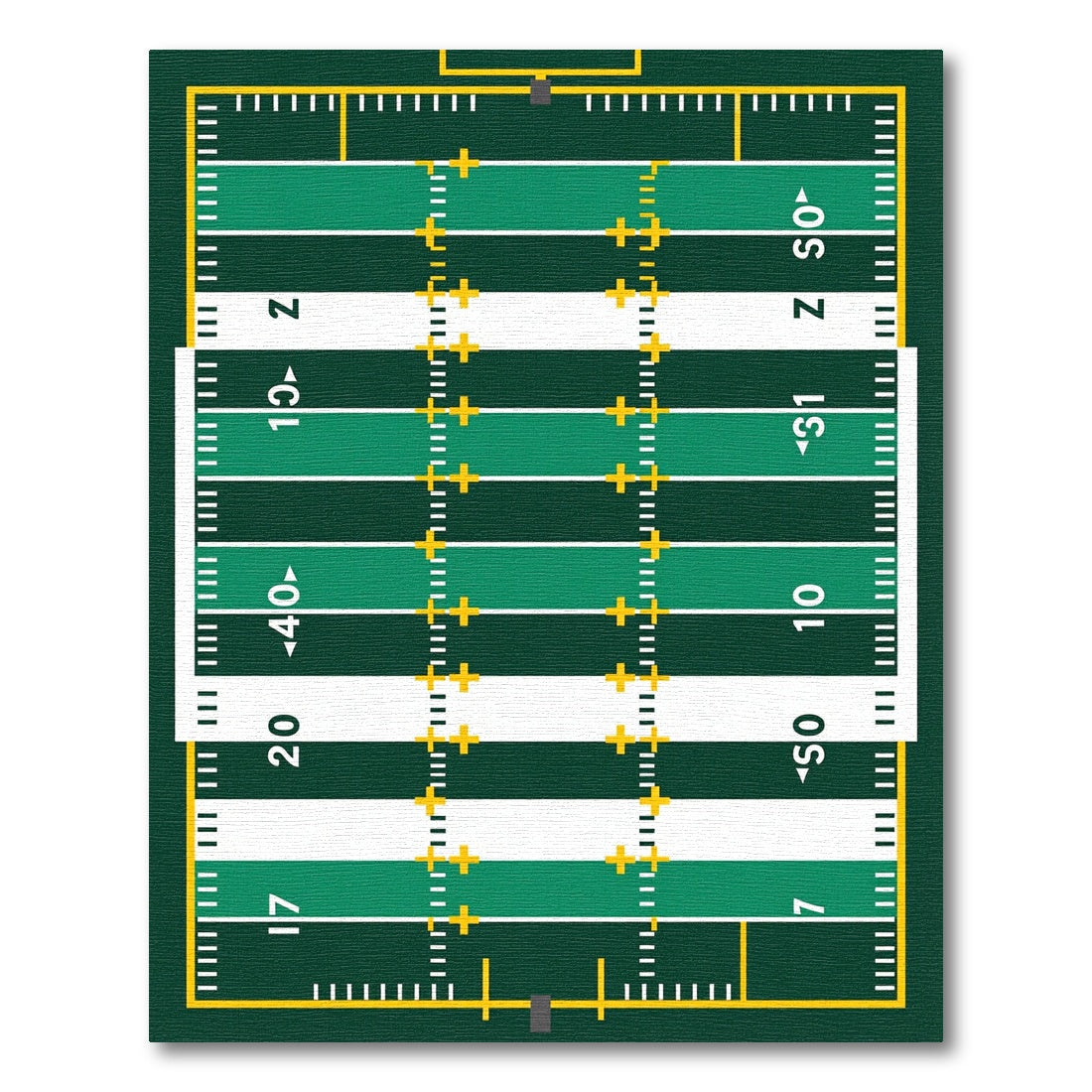 Graphic Green Athletic Field Grid Rug