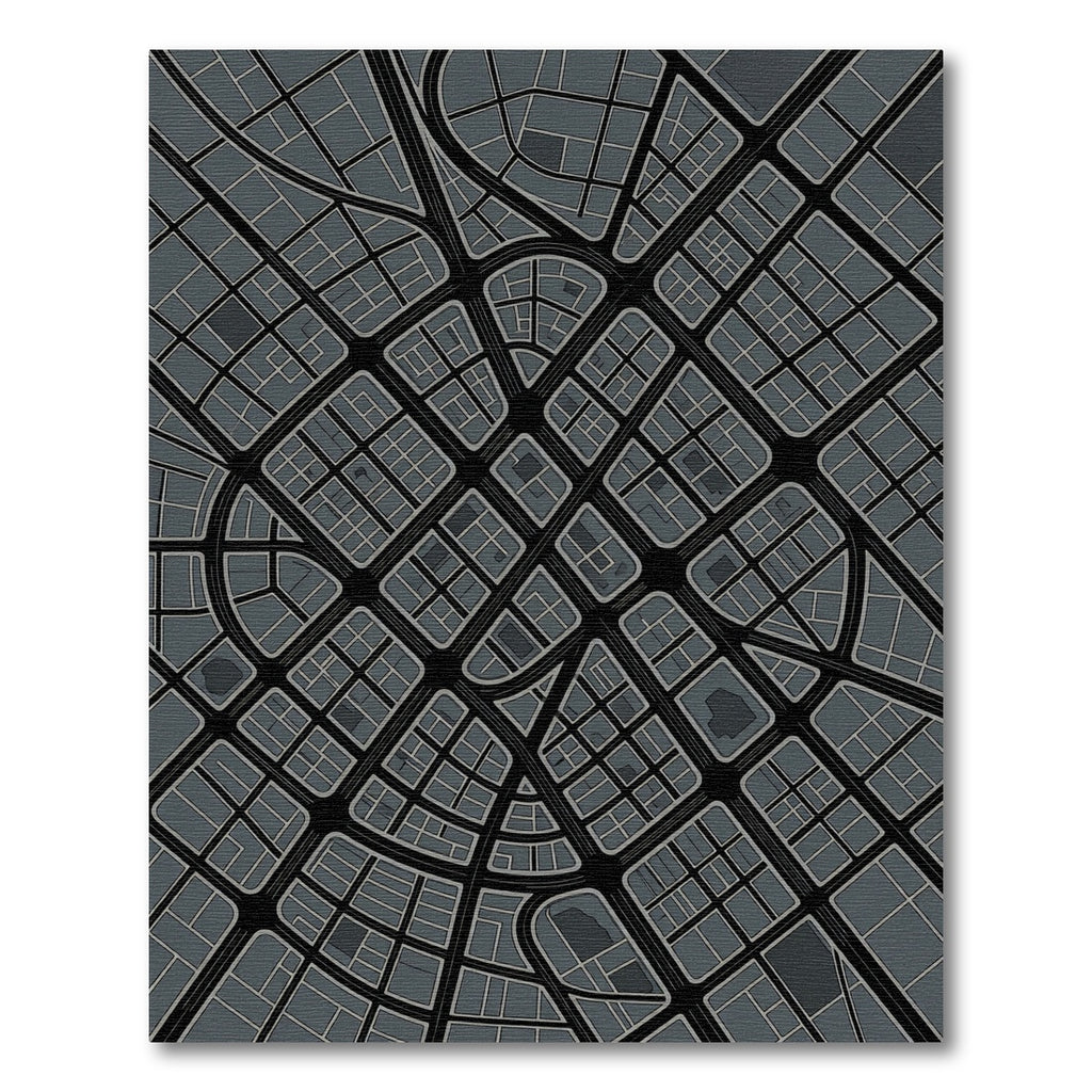 Gray City Grid Abstract Rug