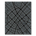 Gray City Grid Abstract Rug