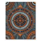Geometric Orange Sunburst Mandala Rug