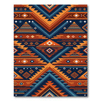 Geometric Southwestern Diamond Ochre Navy Rug