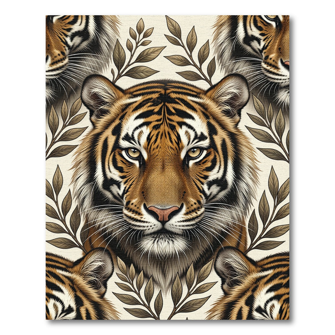 Bold Tiger Face Woodland Sprig Rug