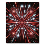 Red White Bursting Starburst Fireworks Rug