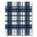 Rich Navy Blue Classic Plaid Grid Rug