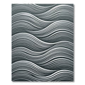 Modern Gray White Flowing Waves Rug