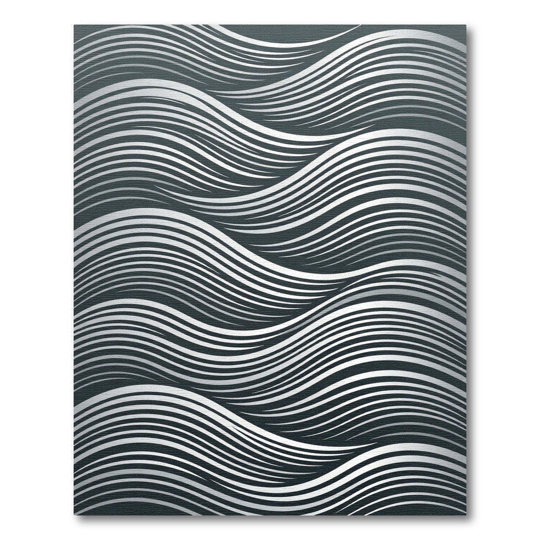 Modern Gray White Flowing Waves Rug