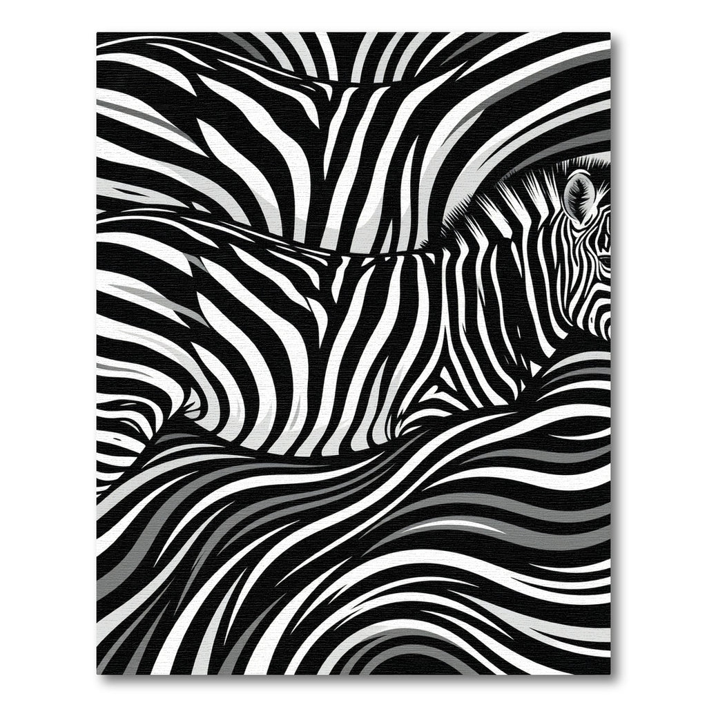 Monochrome Zebra Stripe Abstract Wave Art Rug