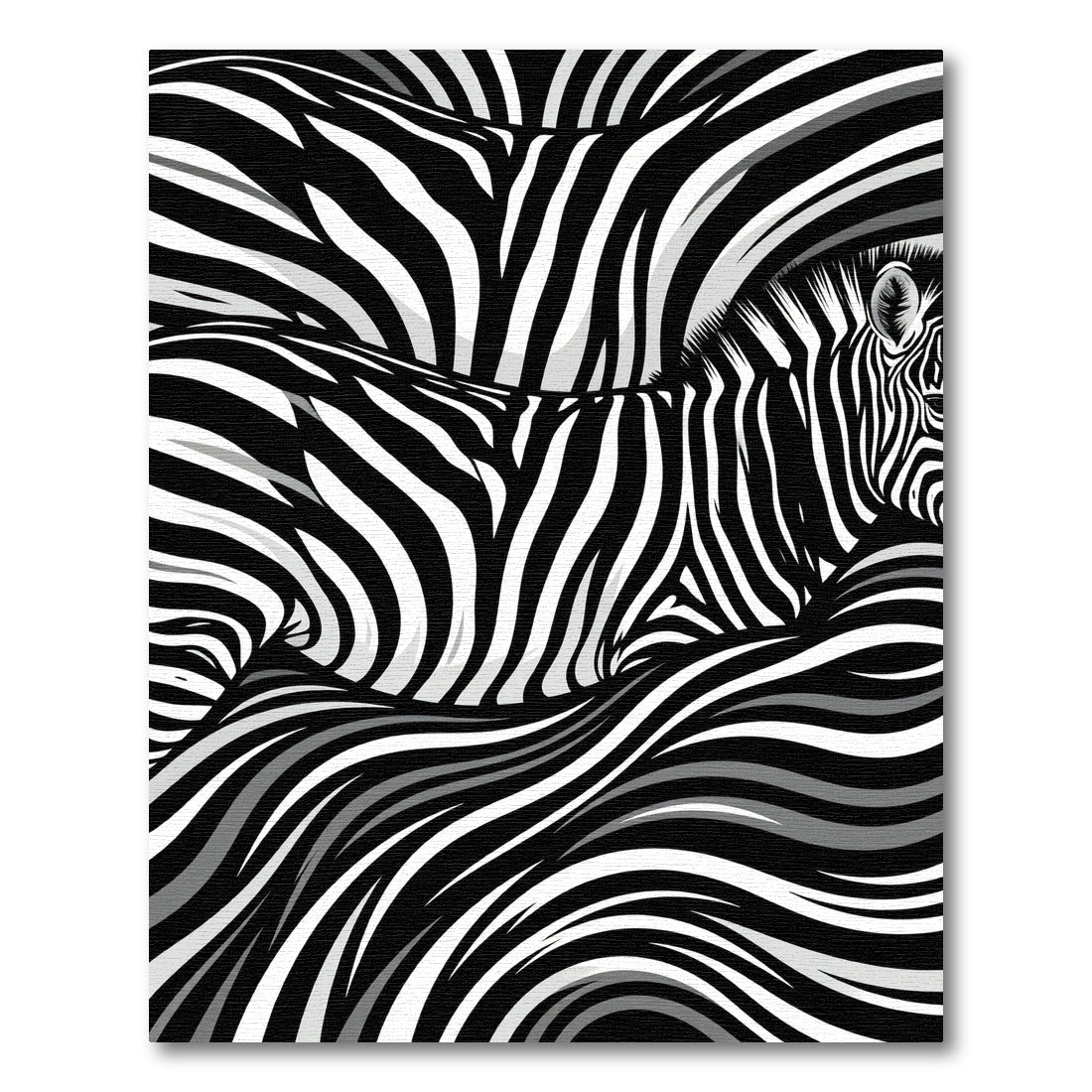 Monochrome Zebra Stripe Abstract Wave Art Rug