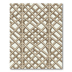 Beige Lattice Geometric Interwoven Grid Rug