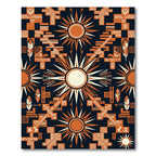 Orange Sun Tribal Geometric Rug