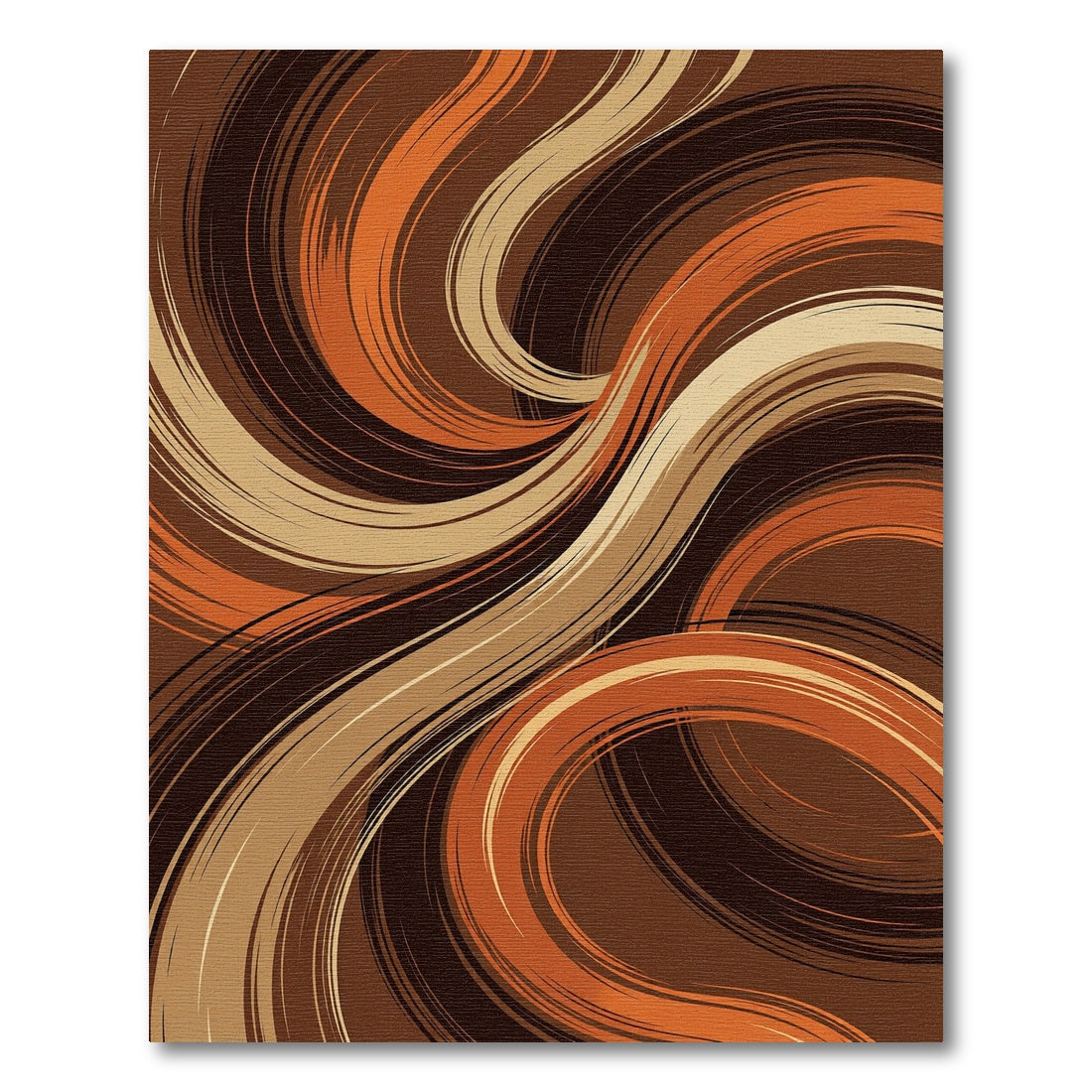 Abstract Earth Tone Swirling Wave Rug