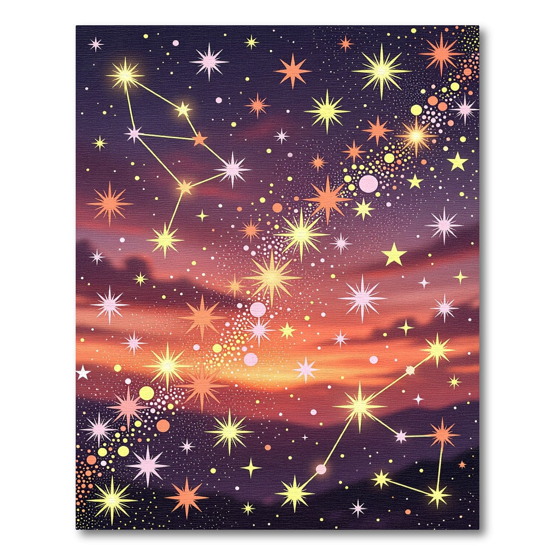 Cosmic Sunset Star Constellations Rug
