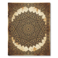 Intricate Golden Mandala Aged Parchment Rug