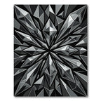 Radiant Monochrome Geometric Crystal Facet Rug