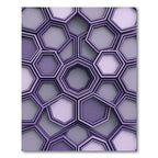 Modern Lavender Interlocking Geometric Hexagon Rug