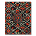 Dark Floral Lattice with Red Blooms Rug