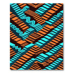 Geometric Turquoise and Orange Step Illusion Rug