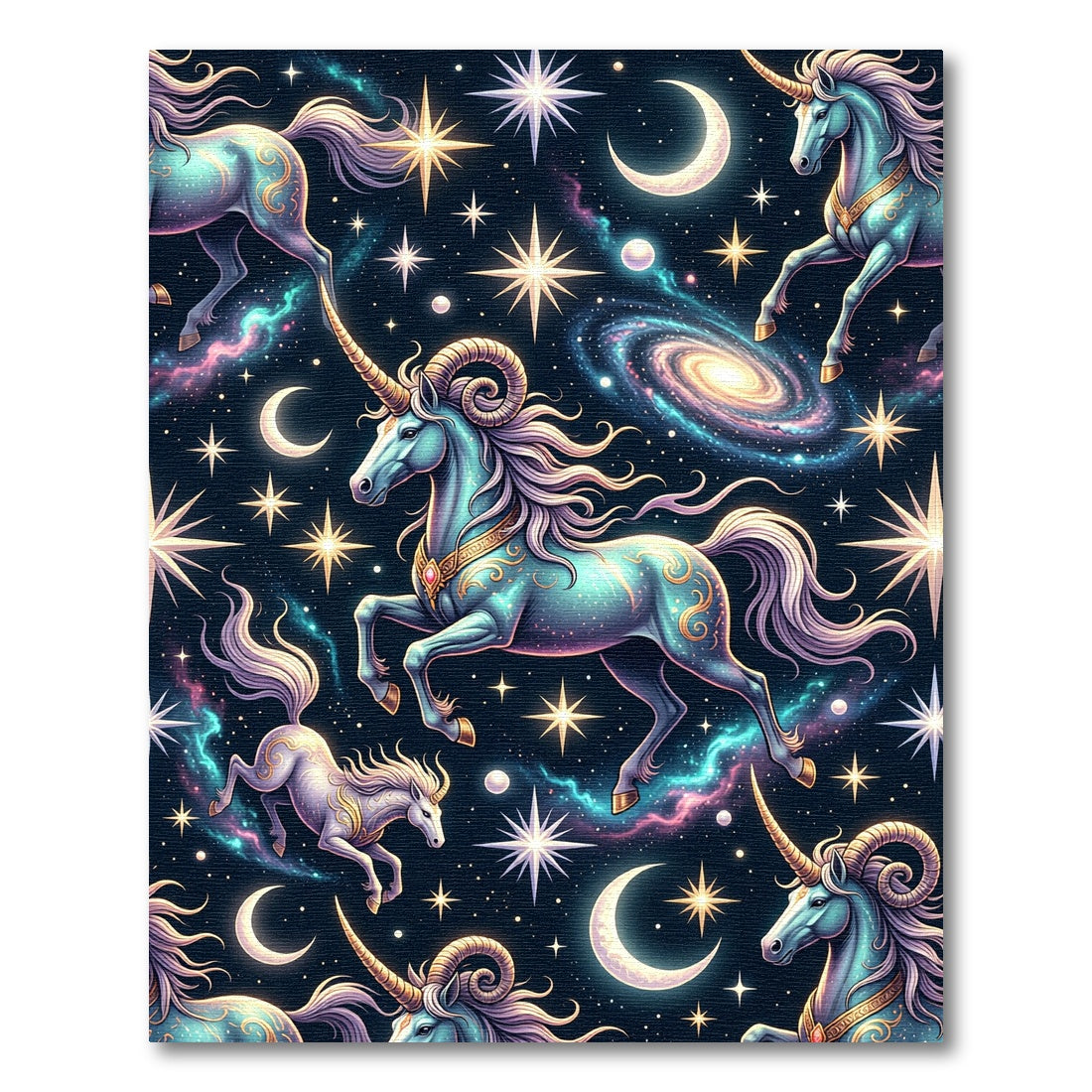 Celestial Galaxy Unicorn Starry Night Rug