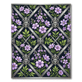 Silver Lattice Lavender Floral Garden Rug