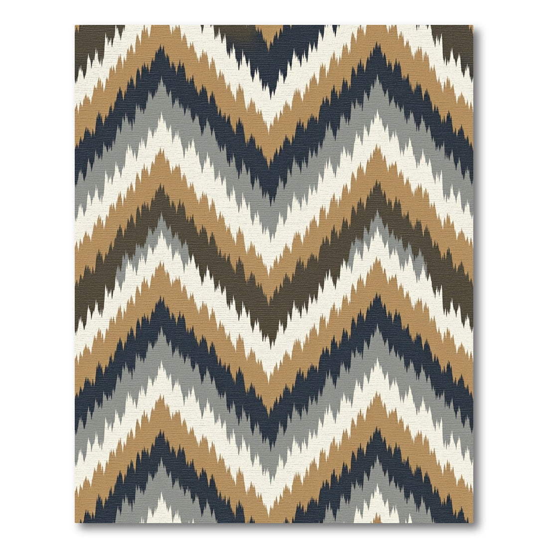 Earth Tones Ikat Zigzag Chevron Rug