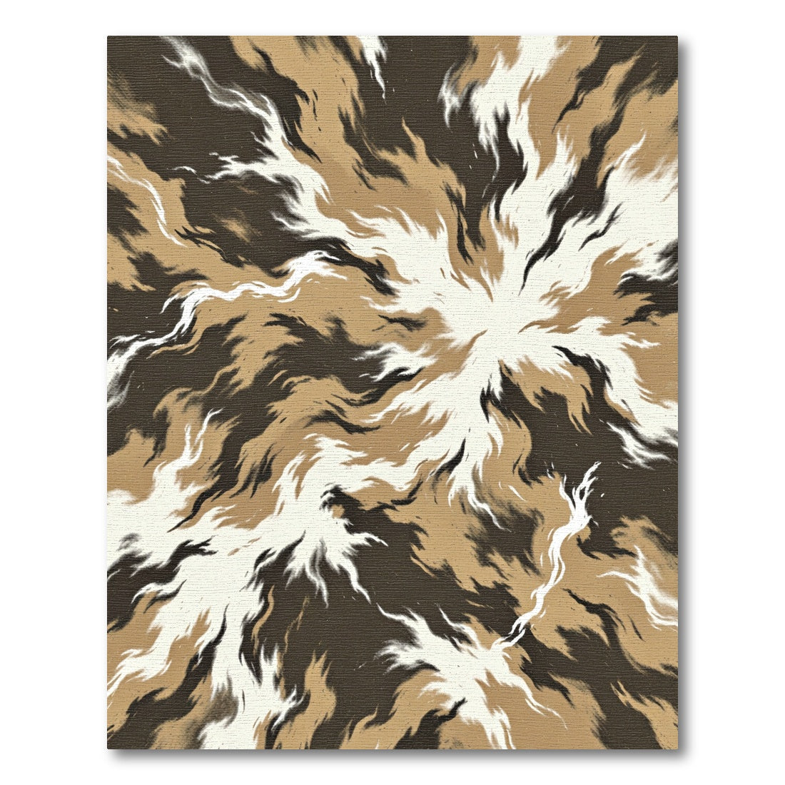 Earthy Abstract Radial Swirl Rug