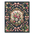 Ornate Floral Rose Ribbon Garland Rug