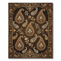 Golden Floral Paisley Swirl Rug