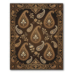 Golden Floral Paisley Swirl Rug